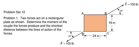 0k points). . Two forces act on the rectangular plate as shown